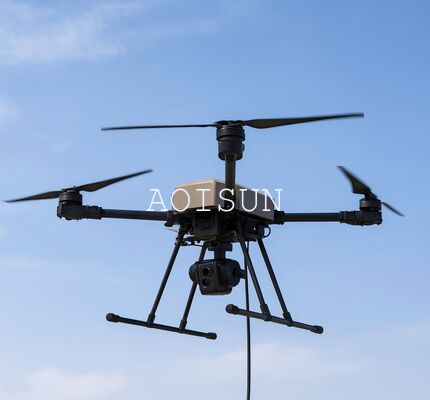 ซื้อ DJI M400 เครื่องไฟฟ้า Drone ที่ติดกับสายไฟฟ้า 5A-7A และสายไฟฟ้า 110m สําหรับการไฟฟ้าต่อเนื่อง การผลิตออนไลน์